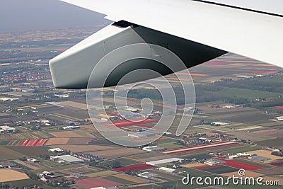 Dutch bulbfields from the air Stock Photo