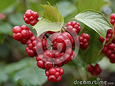 Schisandra (Schisandra chinensis) in the garden Stock Photo