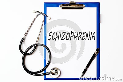 SCHIZOPHRENIA and psychotic concept schizophrenia tex Mental or schizophrenia treatment Stock Photo