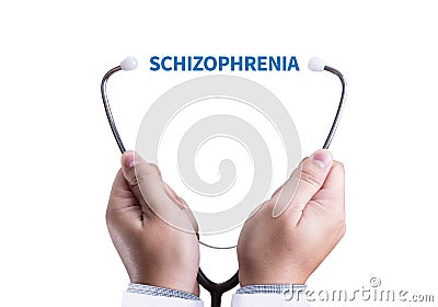 SCHIZOPHRENIA and psychotic woman with schizophrenia during treatment Stock Photo
