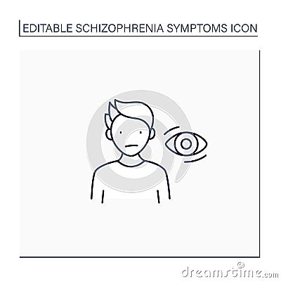 Schizophrenia symptoms line icon Vector Illustration