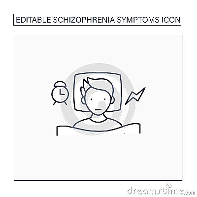 Schizophrenia symptoms line icon Vector Illustration