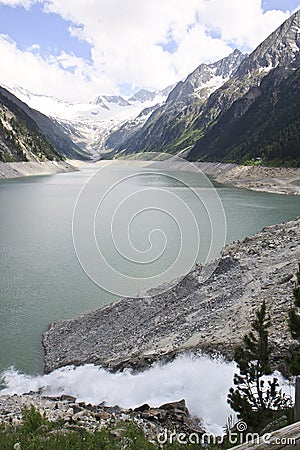 Schlegeis Reservoir in Ziller valley, Austria Stock Photo
