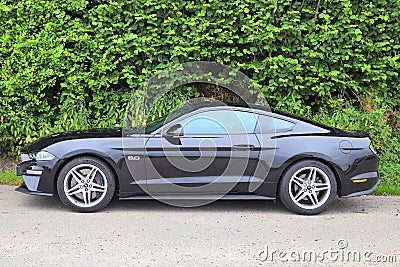Schleswig-Holstein, Germany - July 17, 2019: Ford Mustang 2018 sports car sunny day view Editorial Stock Photo