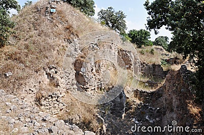 The Schliemann Trench, Troy, Hisarlik, Canakkale Province, Turkey Stock Photo