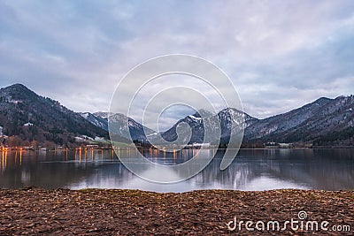 Schliersee in the Bavarian Alps in winter Stock Photo