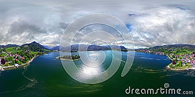 Germany Bavaria mountains , Schliersee lake In 360 VR Editorial Stock Photo