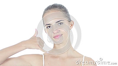 Schließen Sie oben vom junge Frauen-Gesicht, weißer Hintergrund, Junge, stock video footage Schließen Sie oben vom junge Frauen-Gesicht, weißer Hintergrund, Junge, stock video footage