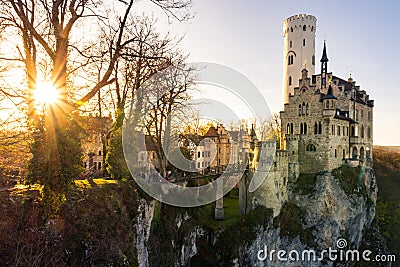 Schloss Lichtenstein Castle Germany Baden-Wuerttemberg Swabian A Stock Photo