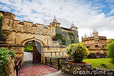Schloss Lichtenstein gates to castle, Germany Stock Photo