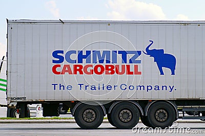 Schmitz Cargobull AG is a German manufacturer of semi-trailers, trailers and bodies. The company`s headquarters are in Horstmar, Editorial Stock Photo