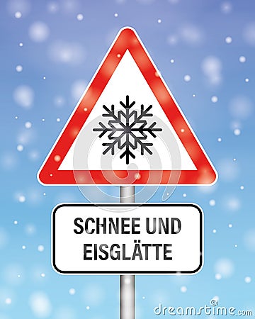 Schnee und EisglÃ¤tte - German Text Vector Illustration