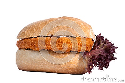 Schnitzel Sandwich Stock Photo