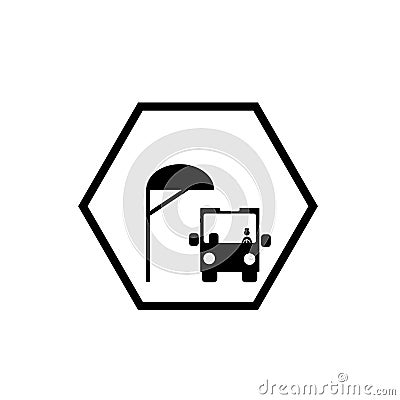 Scholar bus stop icon vector isolated on white background, Scholar bus stop sign Vector Illustration