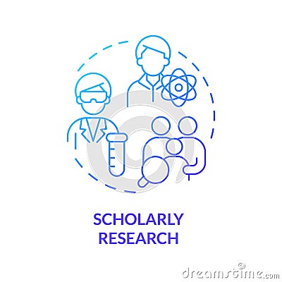 Scholarly research blue gradient concept icon Vector Illustration