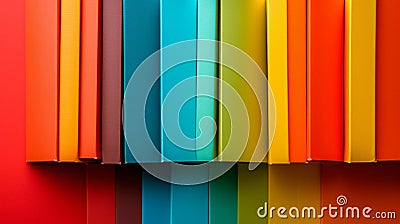 Scholarly Spectrum: An array of vibrant colors symbolizing diverse fields of study and knowledge Stock Photo