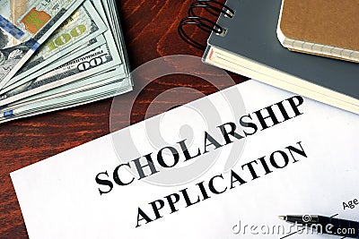 Scholarship Application. Stock Photo