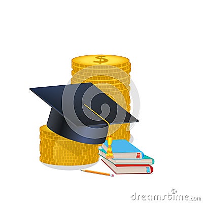 Scholarship concept, education loan, investment in knowledge. Vector Illustration