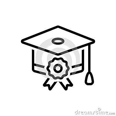 Black line icon for Scholarship, college and finance Vector Illustration