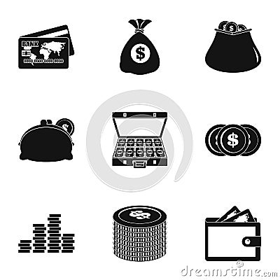 Scholarship icons set, simple style Vector Illustration