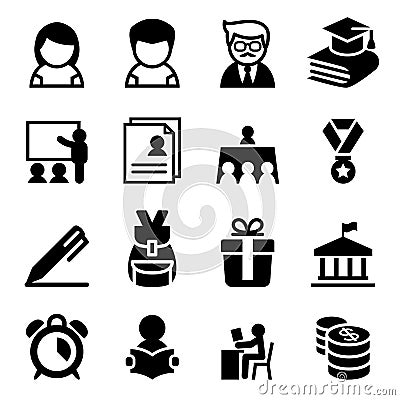 Scholarship , school , high school , University icon Cartoon Illustration