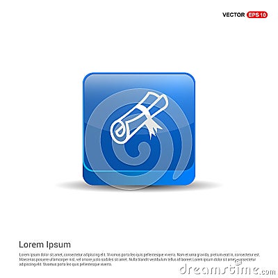 Scholarship stamp Icon - 3d Blue Button Vector Illustration