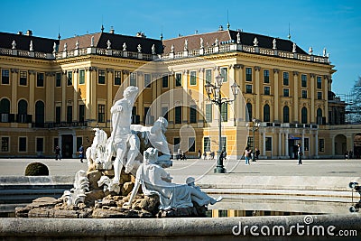 Schonbrunn Baroque Palace in Vienna, Austria Editorial Stock Photo