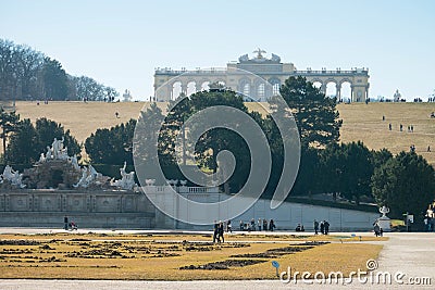 Schonbrunn Baroque Palace in Vienna, Austria Editorial Stock Photo