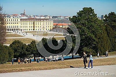 Schonbrunn Baroque Palace in Vienna, Austria Editorial Stock Photo