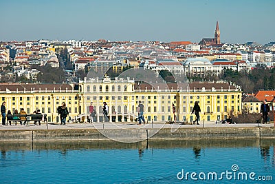 Schonbrunn Baroque Palace in Vienna, Austria Editorial Stock Photo