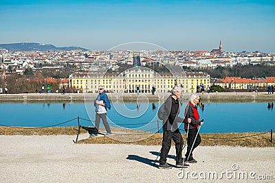 Schonbrunn Baroque Palace in Vienna, Austria Editorial Stock Photo