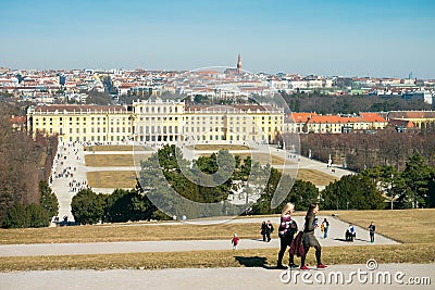 Schonbrunn Baroque Palace in Vienna, Austria Editorial Stock Photo