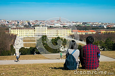 Schonbrunn Baroque Palace in Vienna, Austria Editorial Stock Photo