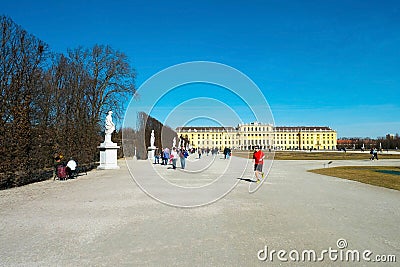 Schonbrunn Baroque Palace in Vienna, Austria Editorial Stock Photo