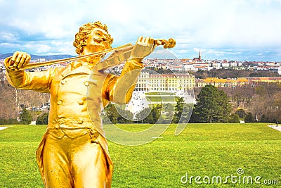 Schonbrunn and tourists walking around Editorial Stock Photo