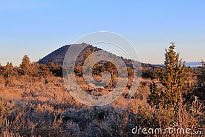 Lava Beds National Monument, Evening Light on Schonchin Butte, Northern California, USA Stock Photo