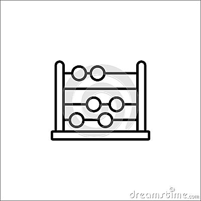 School abacus line icon, education and school Vector Illustration