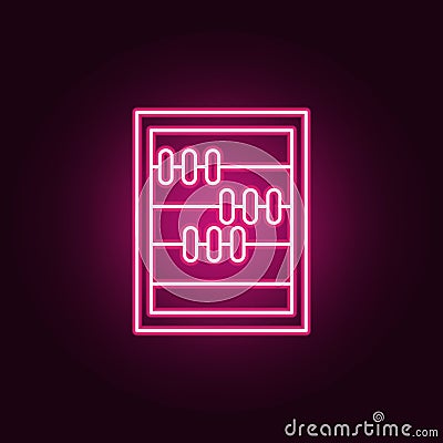 School abacus line neon icon. Elements of Sciense set. Simple icon for websites, web design, mobile app, info graphics Stock Photo