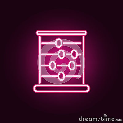 School abacus neon icon. Elements of education set. Simple icon for websites, web design, mobile app, info graphics Stock Photo