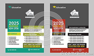 School Admission Design Template Very Modern unique one Vector Illustration