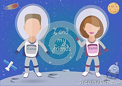 School album yearbook and astronomy lesson Vector Illustration