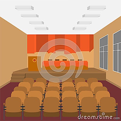 School assembly hall Vector Illustration