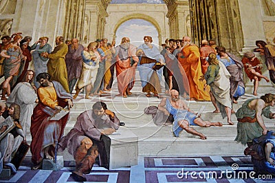 School of Athens Fresco by Raphael Editorial Stock Photo