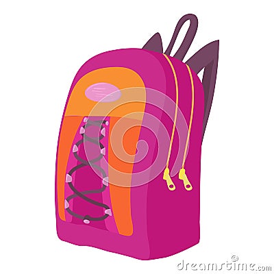 School backpack icon, cartoon style Vector Illustration