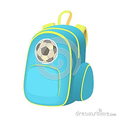 School backpack icon, cartoon style Vector Illustration