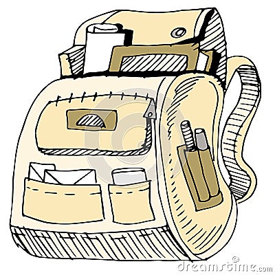 School Backpack Vector Illustration