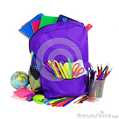 School backpack Stock Photo