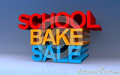 School bake sale on blue Stock Photo