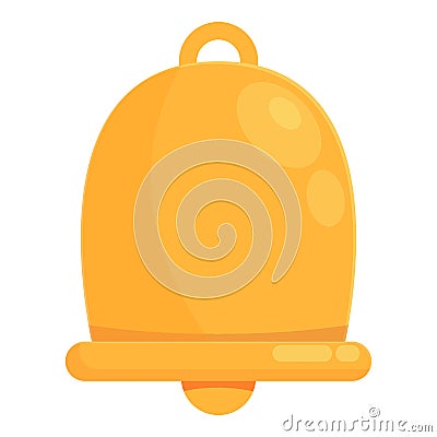 School bell icon cartoon vector. Gold ring Vector Illustration