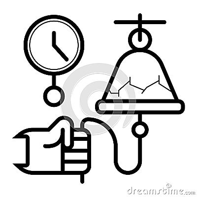 School bell icon vector Cartoon Illustration